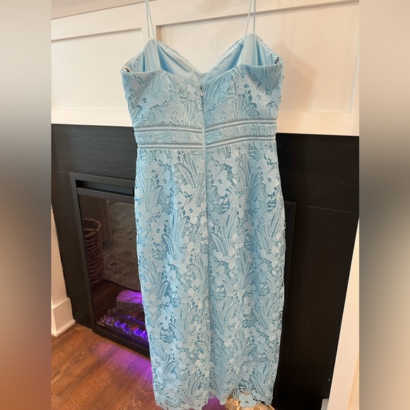 ML Monique Lhuillier blue lace midi dress size 6 NWT - Picture 6 of 6
